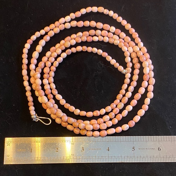 Jay King Pink Opal 60Inch Necklace Sterling Silver - Picture 3 of 4